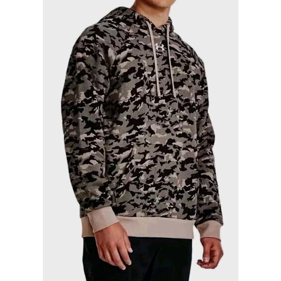 Under Armour Storm Men's Size S Sahara / Black Rival Fleece Camo Hoodie - Picture 5 of 8